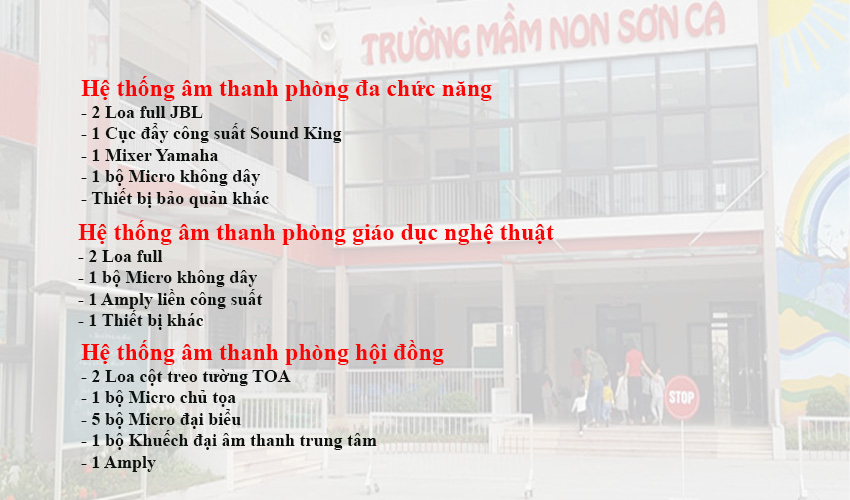 Hệ thống âm thanh trường mầm non Sơn Ca, Hà Nội